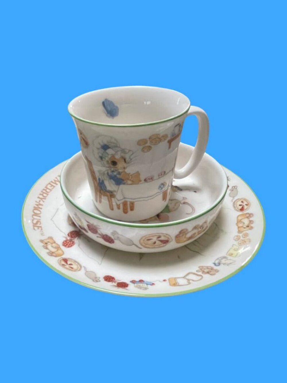 GORHAM MERRY MOUSE GIFT 1983 PRISCILLA HILLMAN PLATE BOWL CUP FOR KIDS - Picture 3 of 16